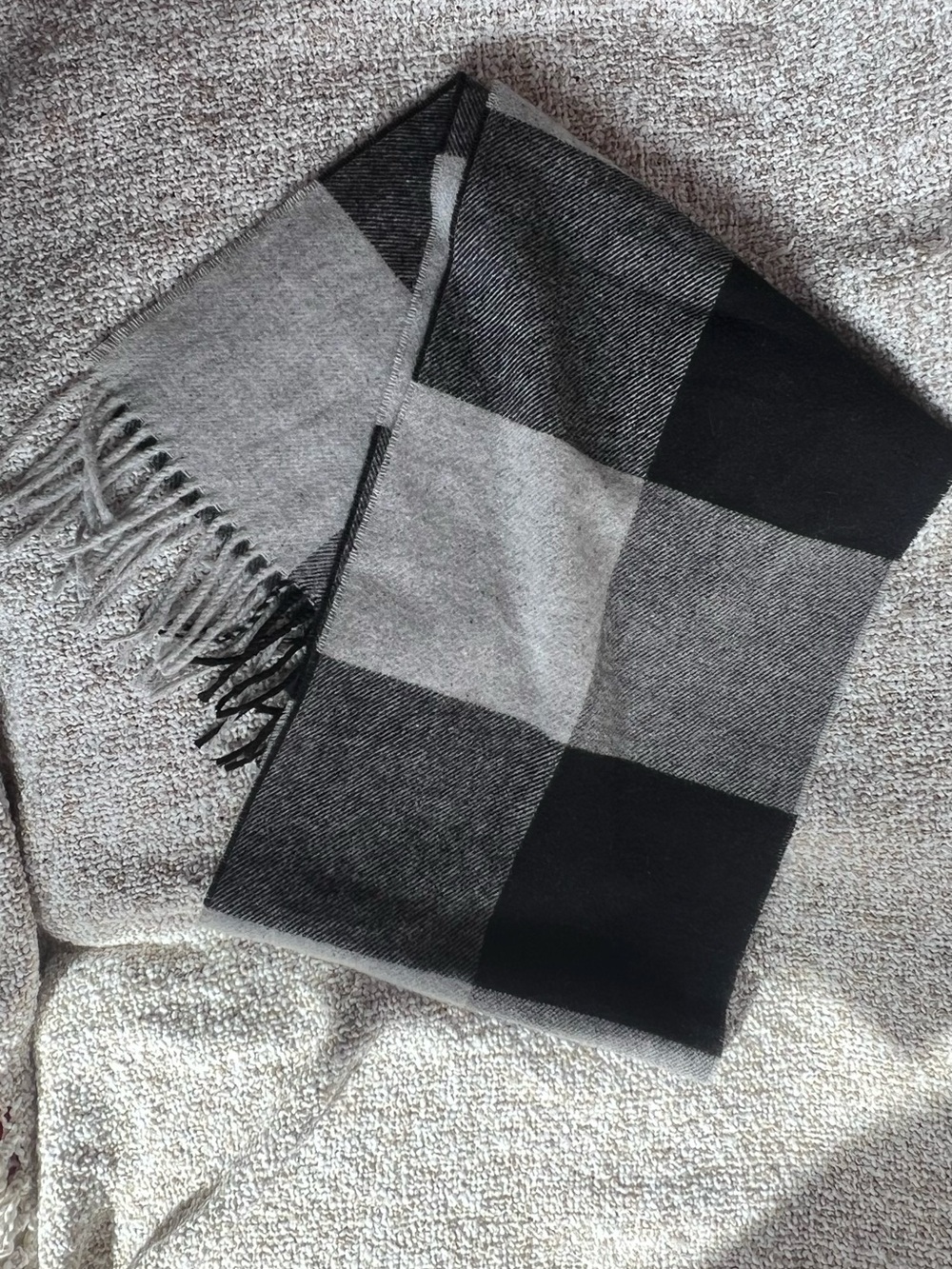 NWT Italian Woollen Treasures 100% Wool Check Scarf – Made in Italy
